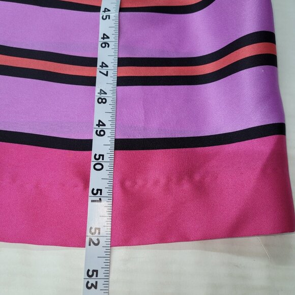 Ann Taylor Multicolor Stripe Maxi Dress Womens‎ XS Lined Silk Feel Side Slits - Picture 11 of 12